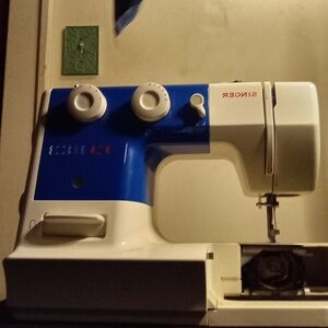 Blue and White Sewing Machine